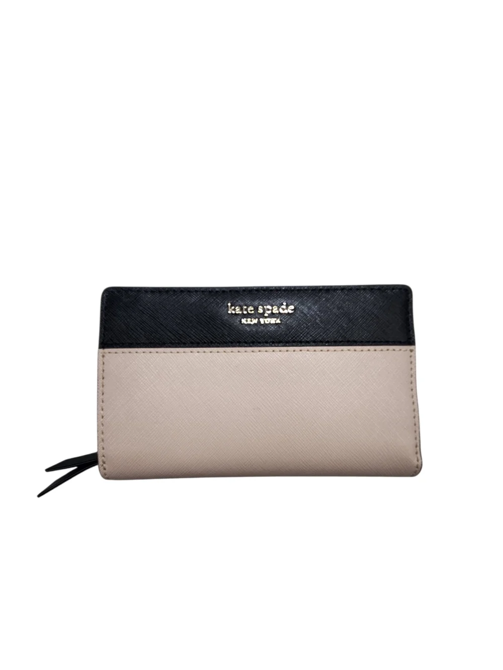 Kate Spade Madison Colorblock Medium Compact Bifold Wallet Black Blush Cream